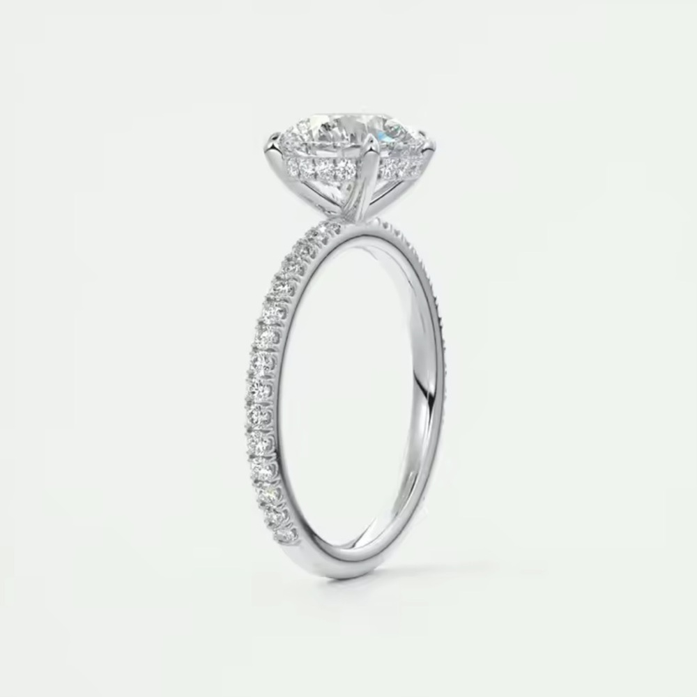 925 Sterling Sliver 2 Carat round Moissanite Engagement ring - Picture 3 of 10